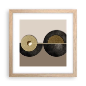 Poster in einem Rahmen aus heller Eiche - Variationen rund um den Kreis - 30x30 cm