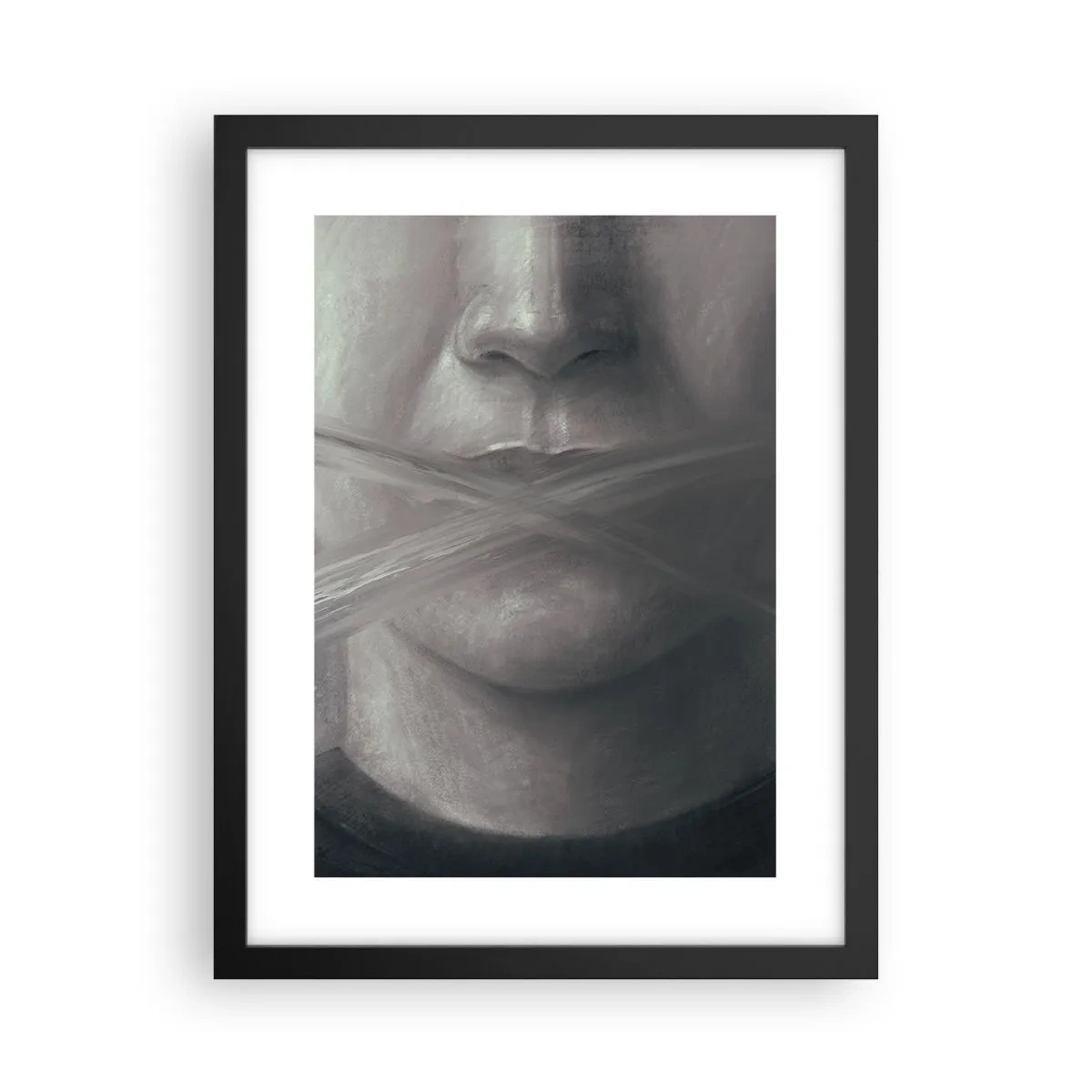 Poster in einem schwarzem Rahmen - Ohne ein Wort - 30x40 cm