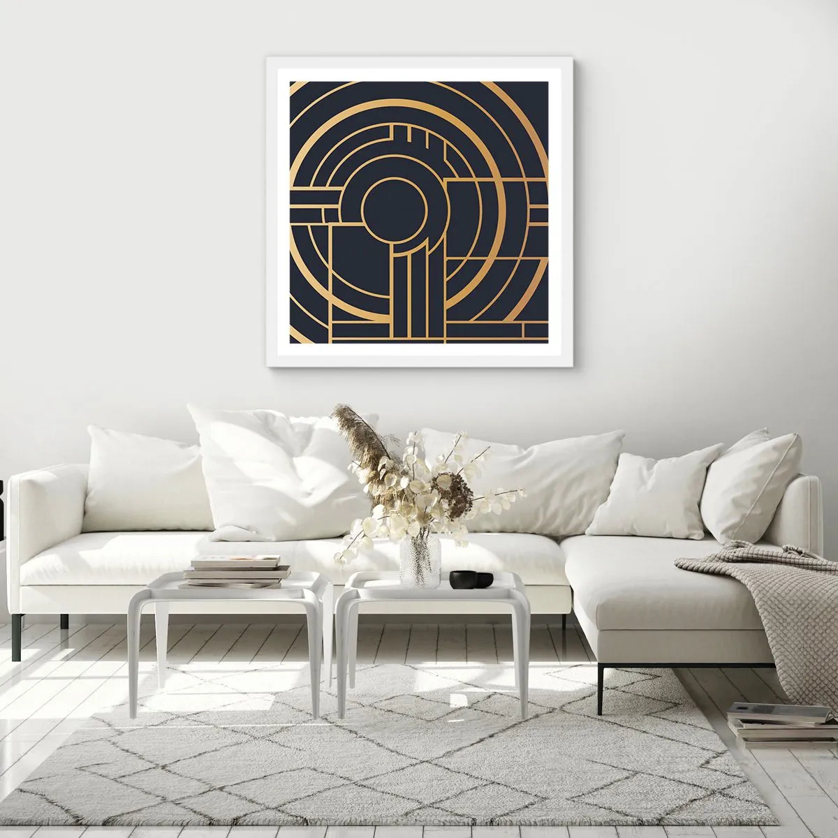 Poster in einem weißen Rahmen - Wendungen der Dinge - 40x40 cm