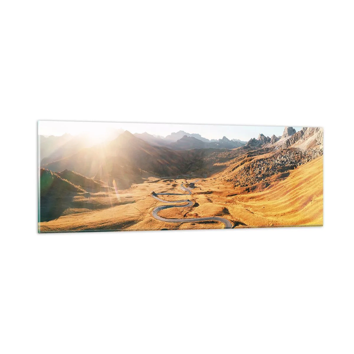 Glasbild - Bild auf glas - In einem goldenen Tal - 90x30 cm