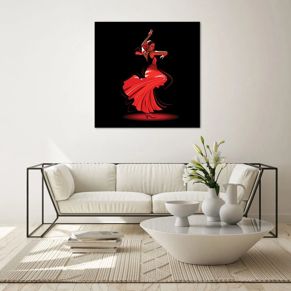 Glasbild - Bild auf glas - Der feurige Geist des Flamenco - 40x40 cm