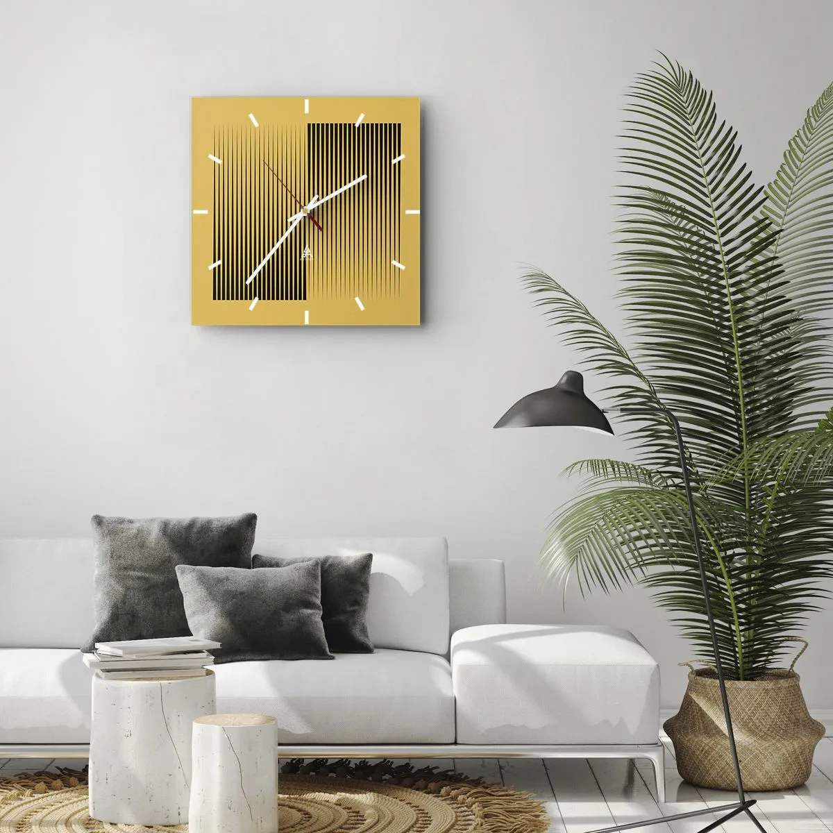 Wanduhr - Glasuhr - Quadratur der Gegensätze - 30x30 cm