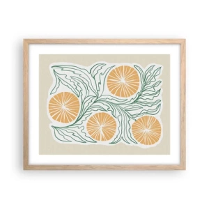 Poster in einem Rahmen aus heller Eiche - Ethnisch mit einem Hauch von Abstraktion - 50x40 cm