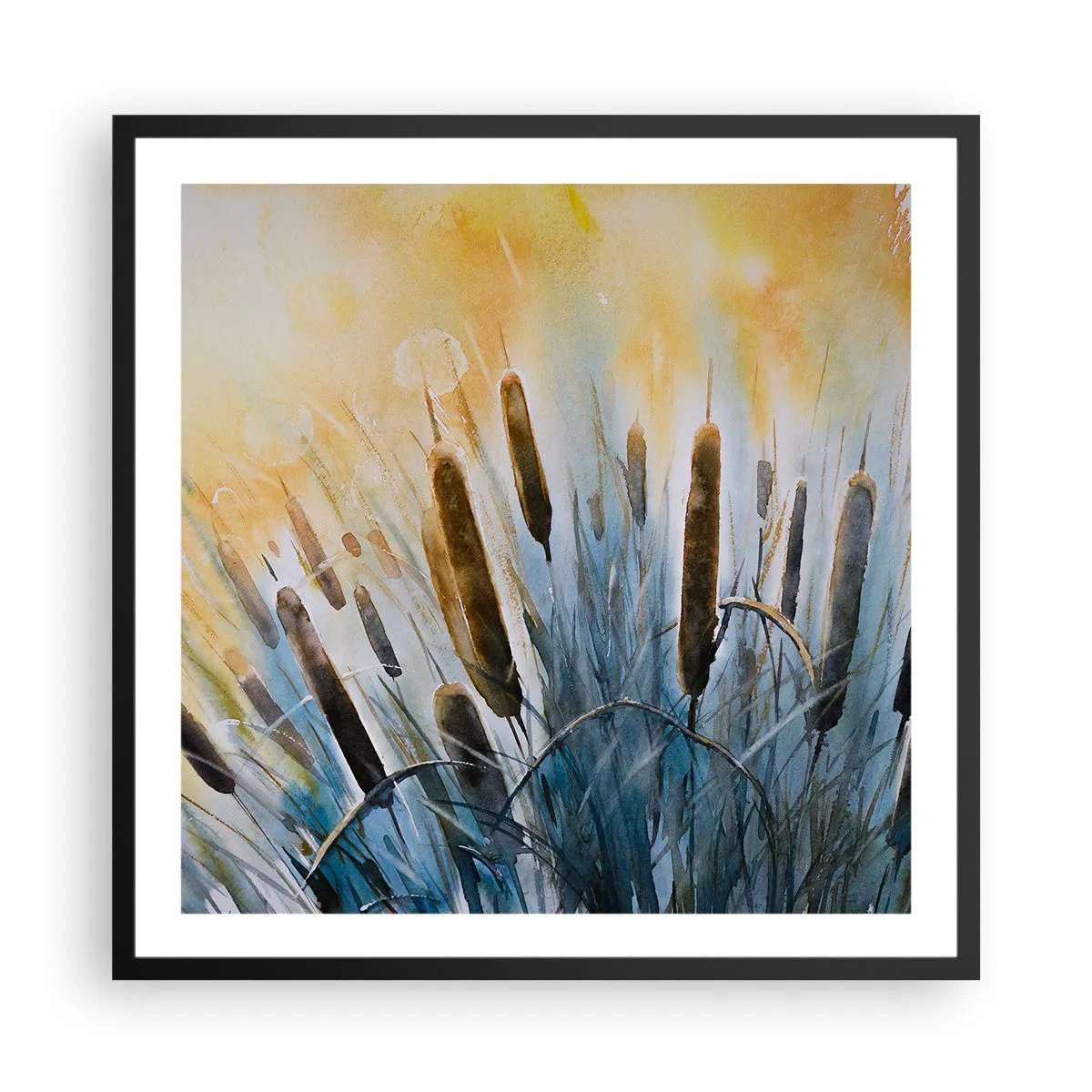 Poster in einem schwarzem Rahmen - Die Kälte des Wassers, die Hitze der Sonne - 60x60 cm