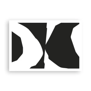 Poster - Abstraktes Kontrastmuster in Schwarz und Weiß - 100x70cm - Positiv negativ - Moderne Wanddekoration für Wohnzimmer und Schlafzimmer ARTTOR