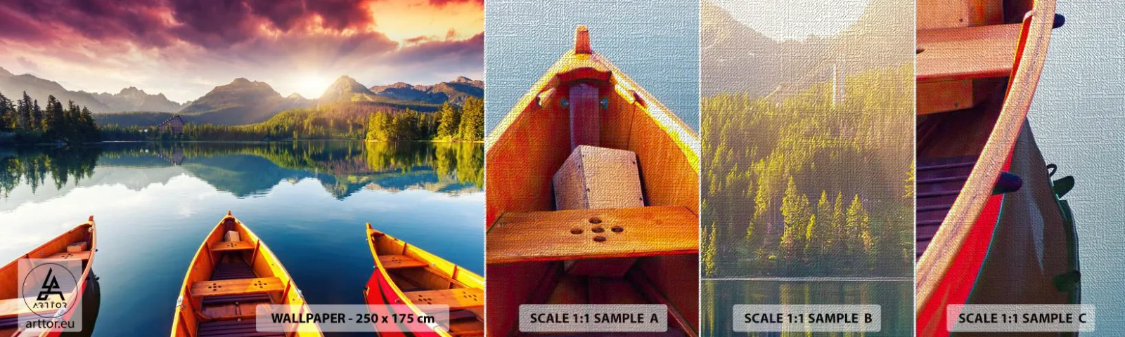 Fototapeten Muster Premium Canvas - Nichts gegen die Natur - Landschaft, Berge, Gelassenheit - 100x30 cm