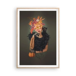 Poster in einem Rahmen aus heller Eiche - Der Zauber einer Hexe - 70x100 cm