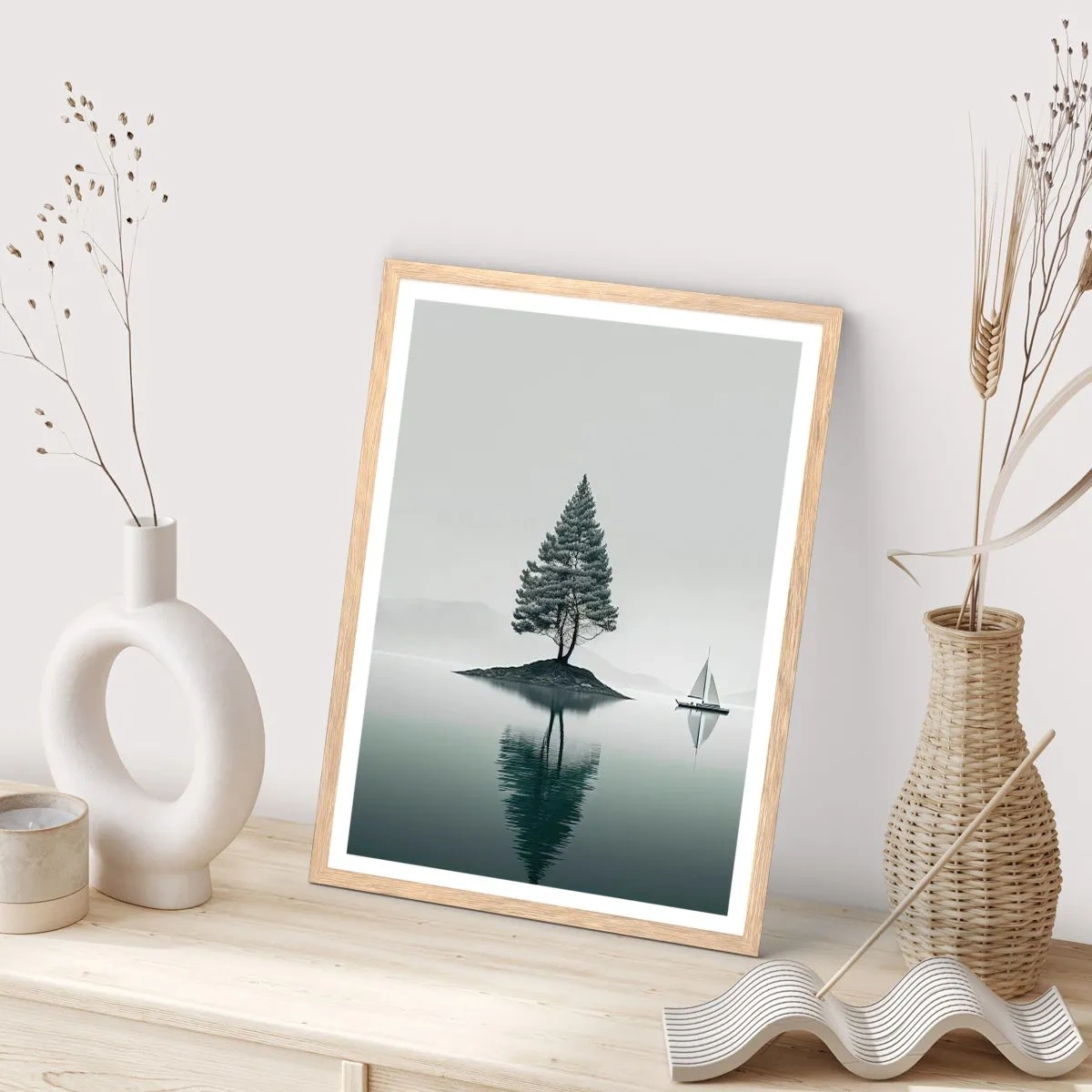 Poster in einem Rahmen aus heller Eiche - Traum - 50x70 cm