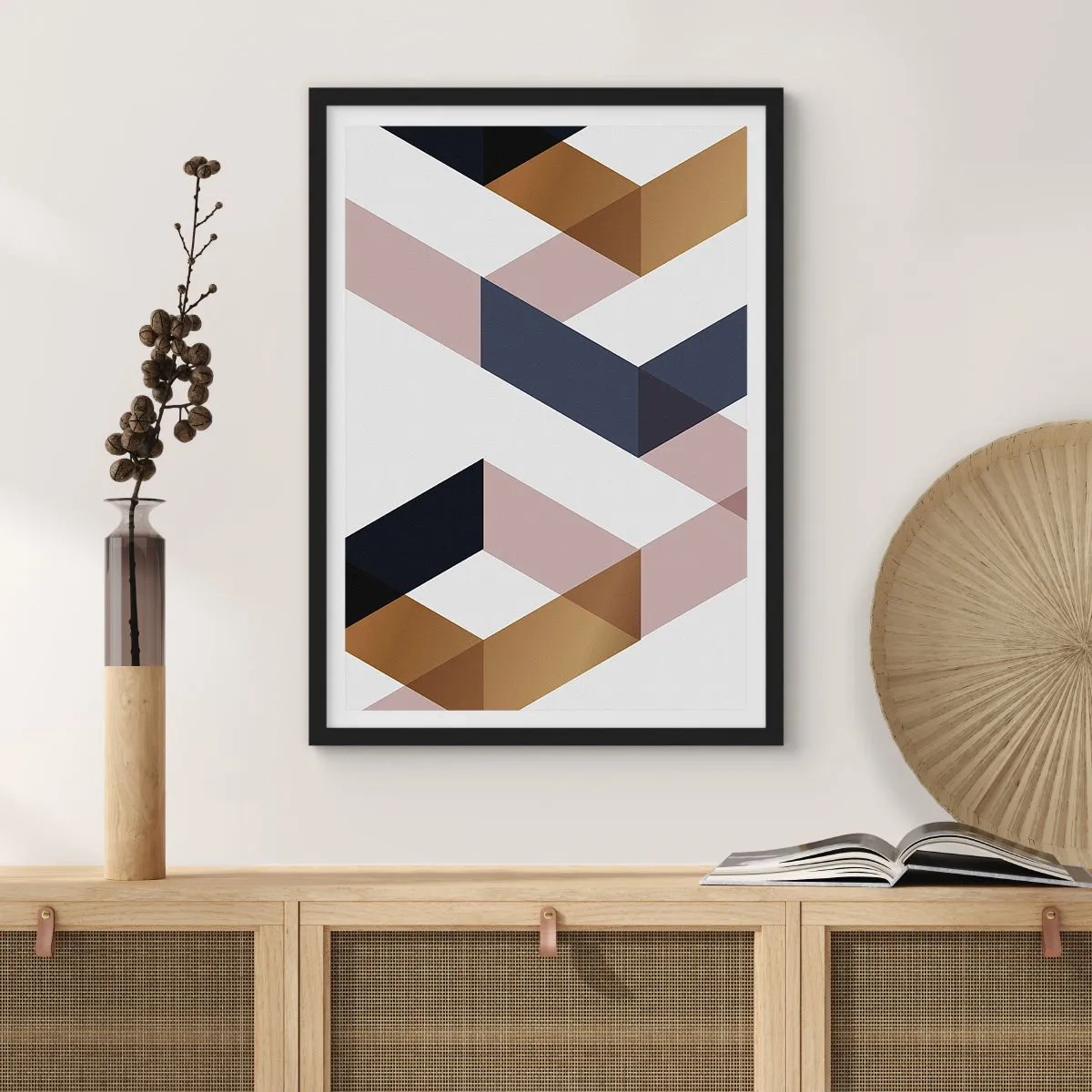 Poster in einem schwarzem Rahmen - Ebenen und Winkel - 40x50 cm