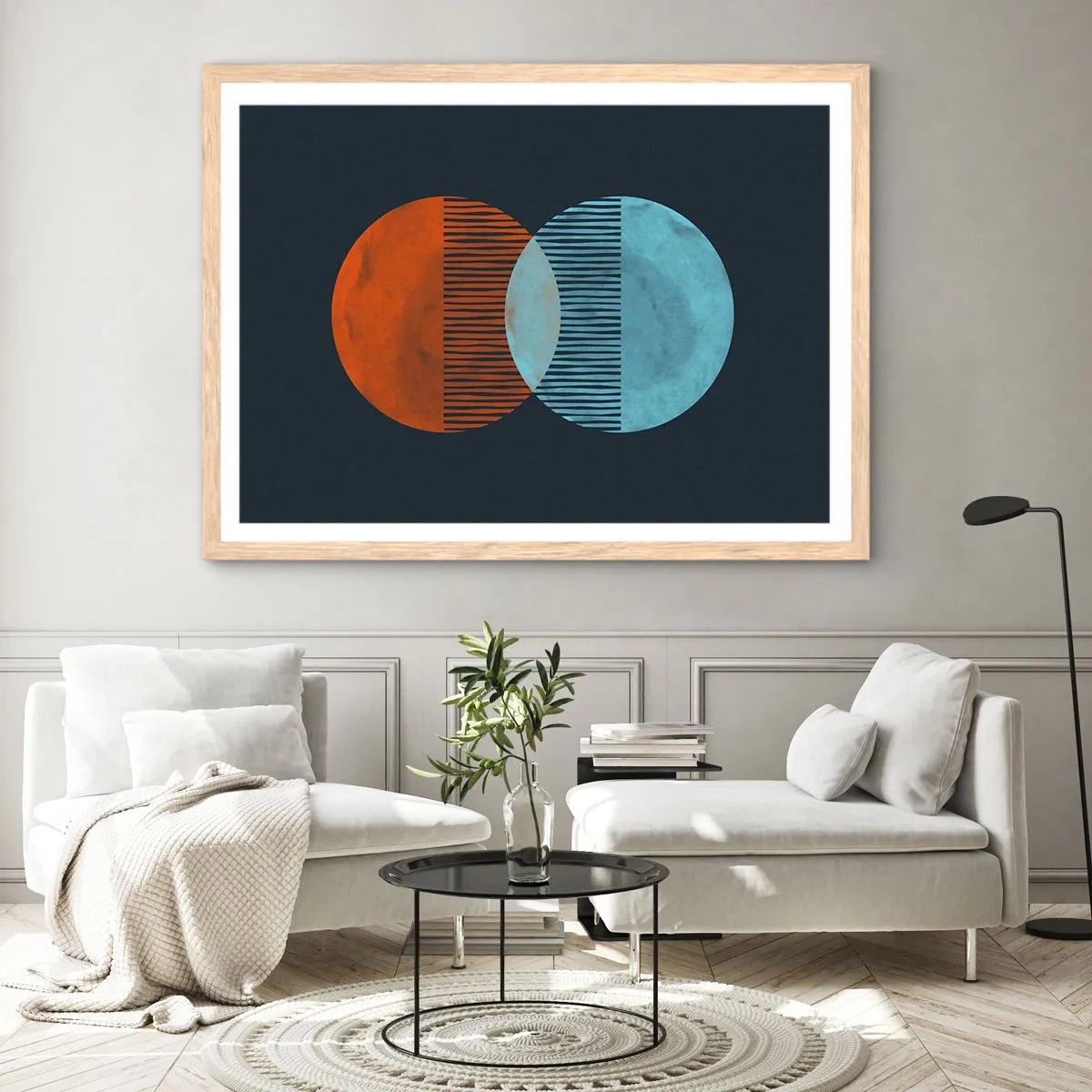 Poster in einem Rahmen aus heller Eiche - Astronomische Fantasie - 40x30 cm