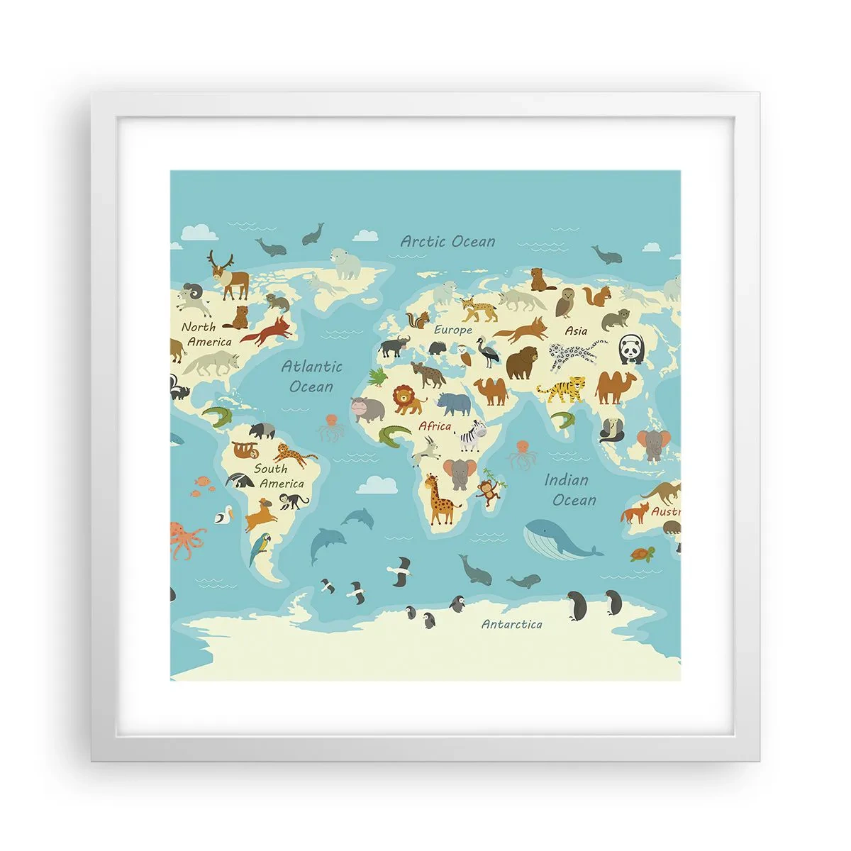 Poster in einem weißen Rahmen - Gute Nachbarn - 40x40 cm