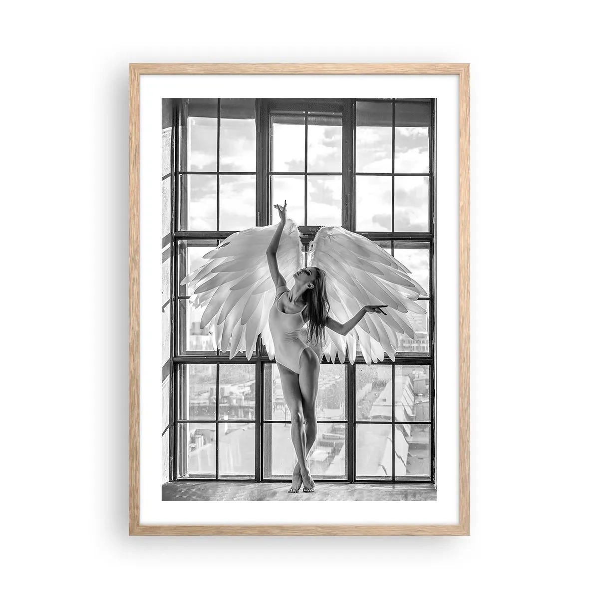 Poster in einem Rahmen aus heller Eiche - Stadt der Engel? - 50x70 cm