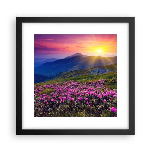 Poster in einem schwarzem Rahmen - … Und drumherum duftet es nach Latschenkiefer und dem Duft von Kräutern - 30x30 cm