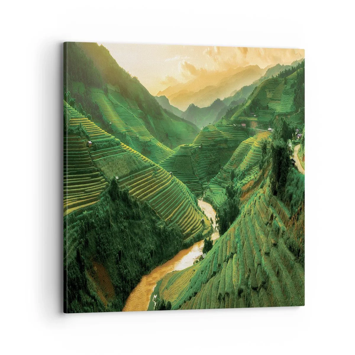 Bild auf Leinwand - Leinwandbild - Vietnamesisches Tal - 70x70 cm