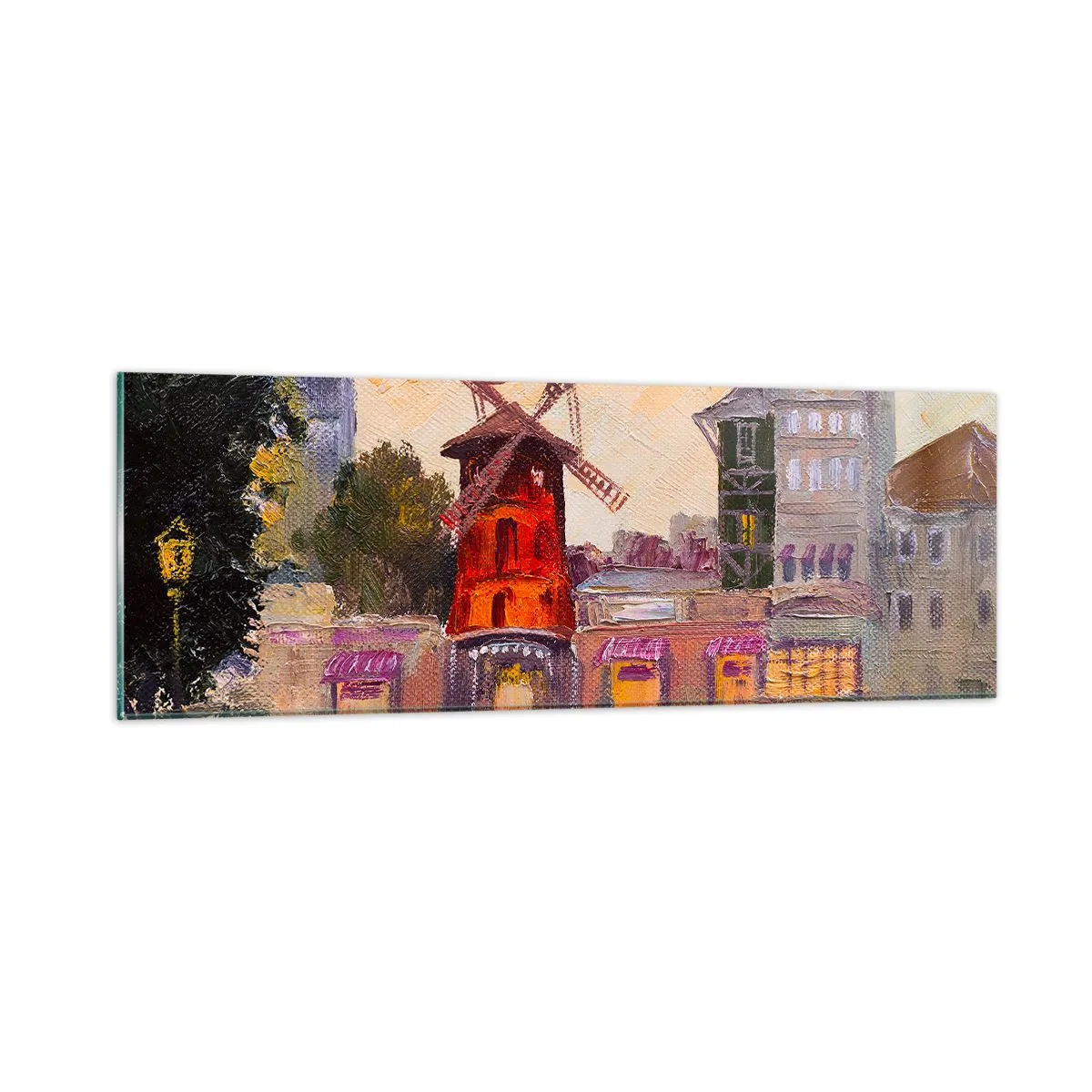 Glasbild - Bild auf glas - Pariser Ikonen – Moulin Rouge - 90x30 cm
