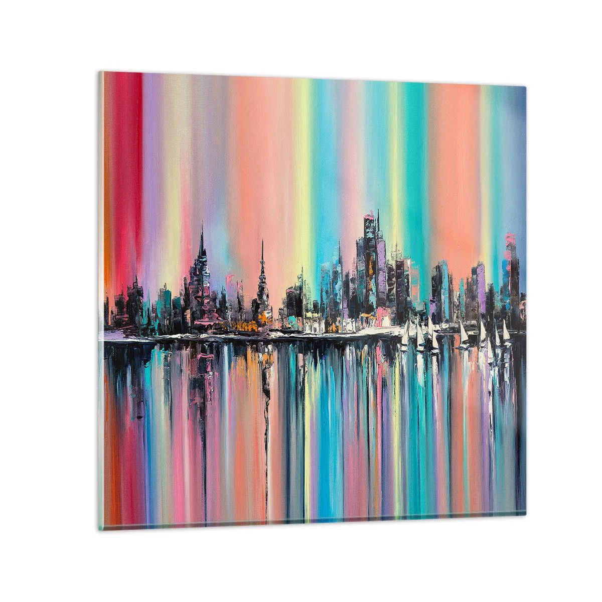 Glasbild - Bild auf glas - Um das Licht der Nacht herunterzufallen - 70x70 cm