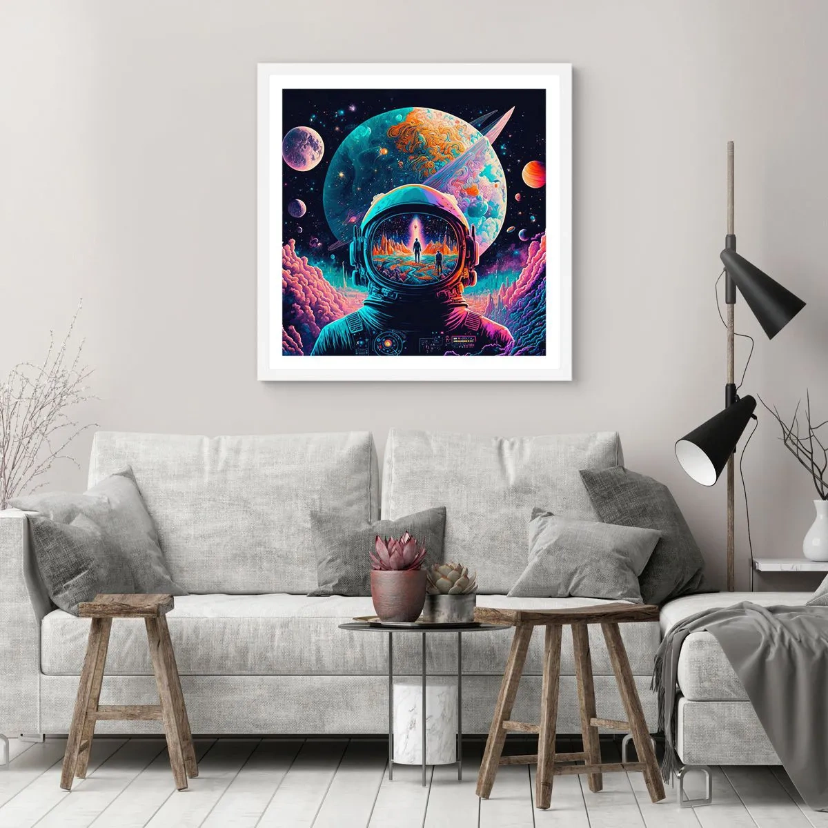 Poster in einem weißen Rahmen - Philosophen haben nicht davon geträumt - 50x50 cm