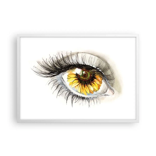 Poster in einem weißen Rahmen - Ein Look so heiß wie der Sommer - 70x50 cm