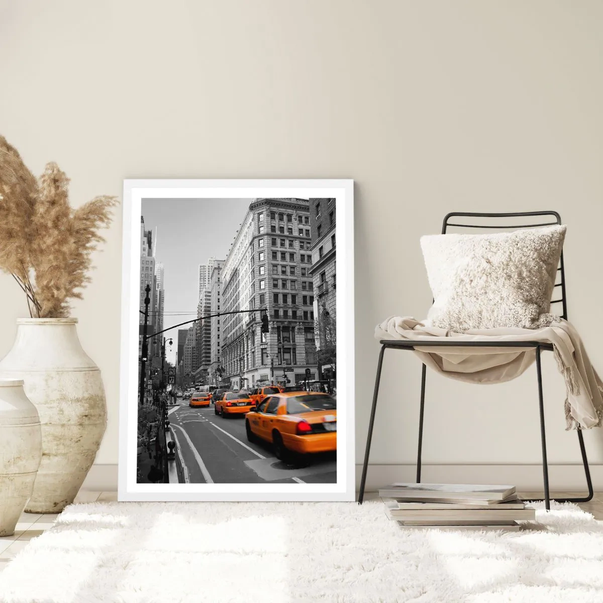 Poster in einem weißen Rahmen - Sonnen der Großstadt - 61x91 cm