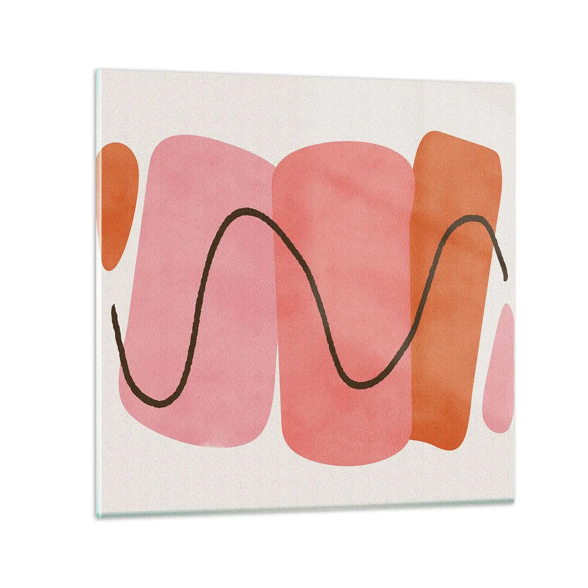 Glasbild - Bild auf glas - Sanfte Bewegung der Formen - 70x70 cm