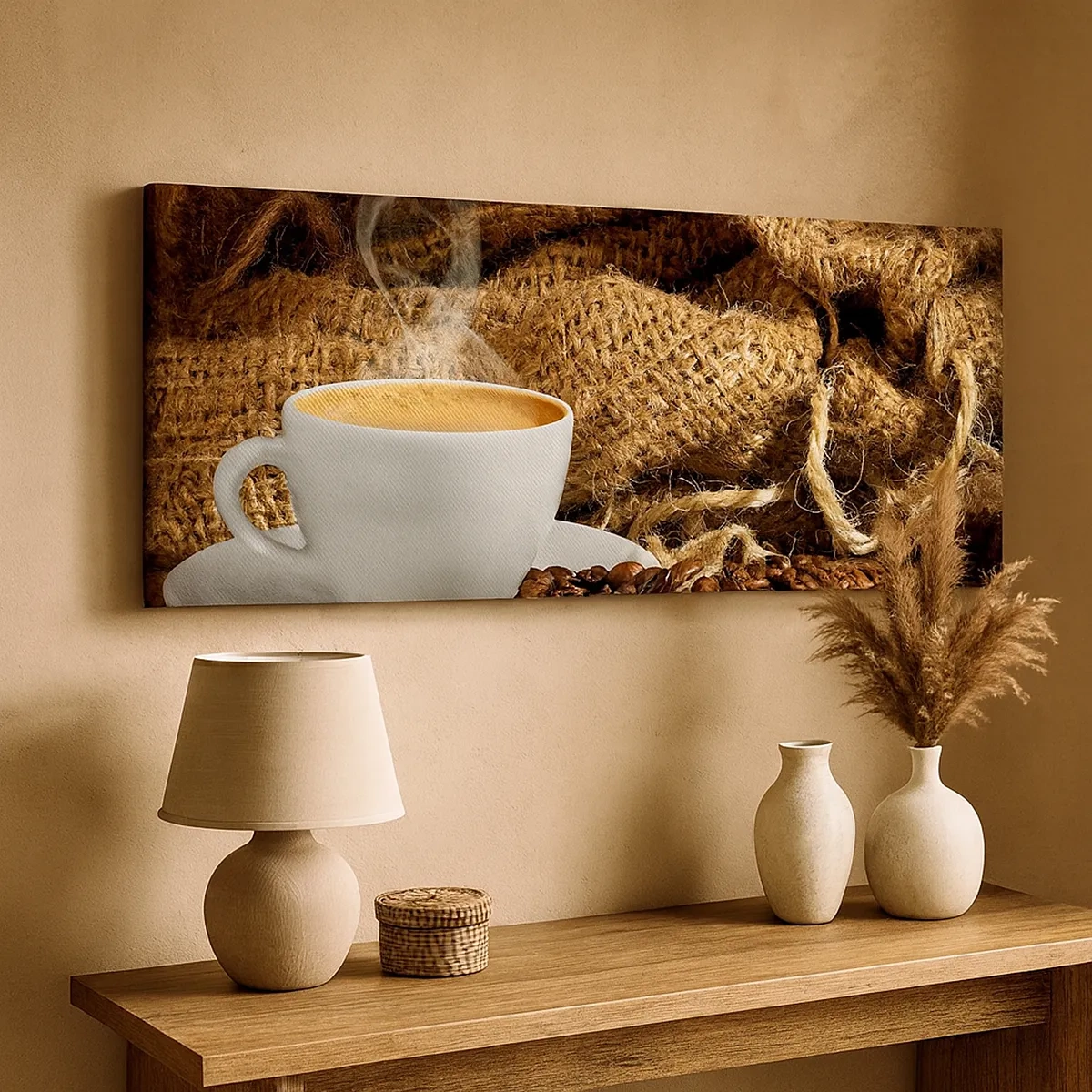 Bild auf Leinwand - Leinwandbild - Der Geruch von Mokka und die Dicke der Honigflüssigkeit - 30x30 cm