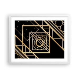 Poster in einem weißen Rahmen - Goldene Geometrie - 50x40 cm