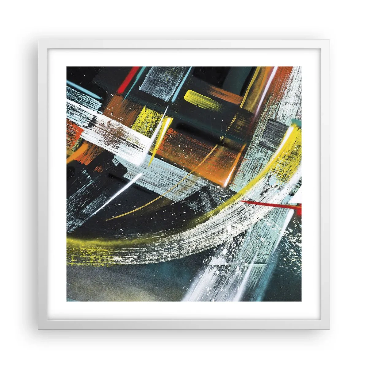 Poster in einem weißen Rahmen - Energie der Bewegung - 50x50 cm