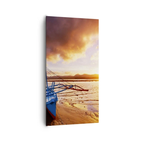 Bild auf Leinwand - Leinwandbild - Nach einem Tag sich im Sand ausstrecken - 65x120 cm