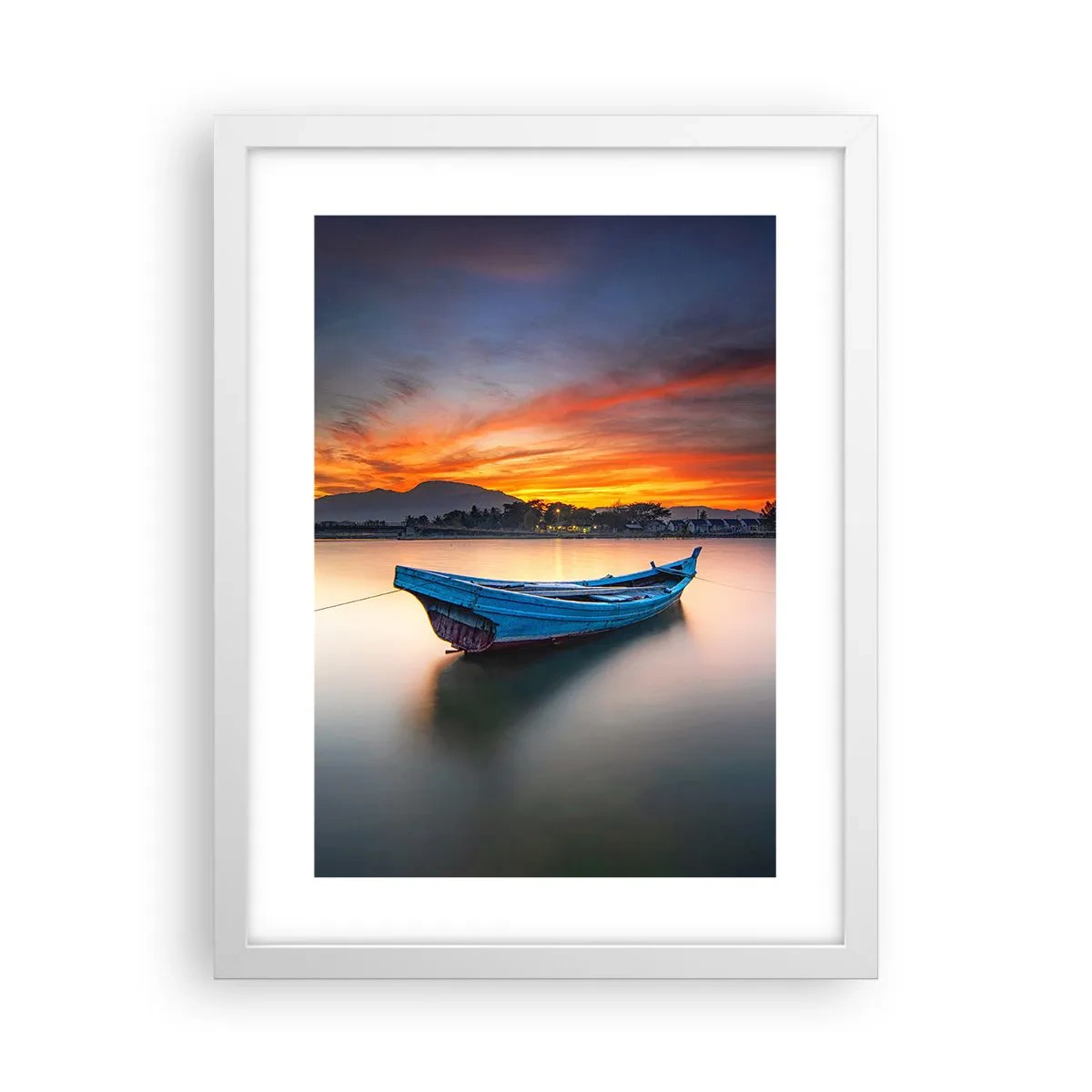 Poster in einem weißen Rahmen - Eine gute Nacht kommt - 30x40 cm