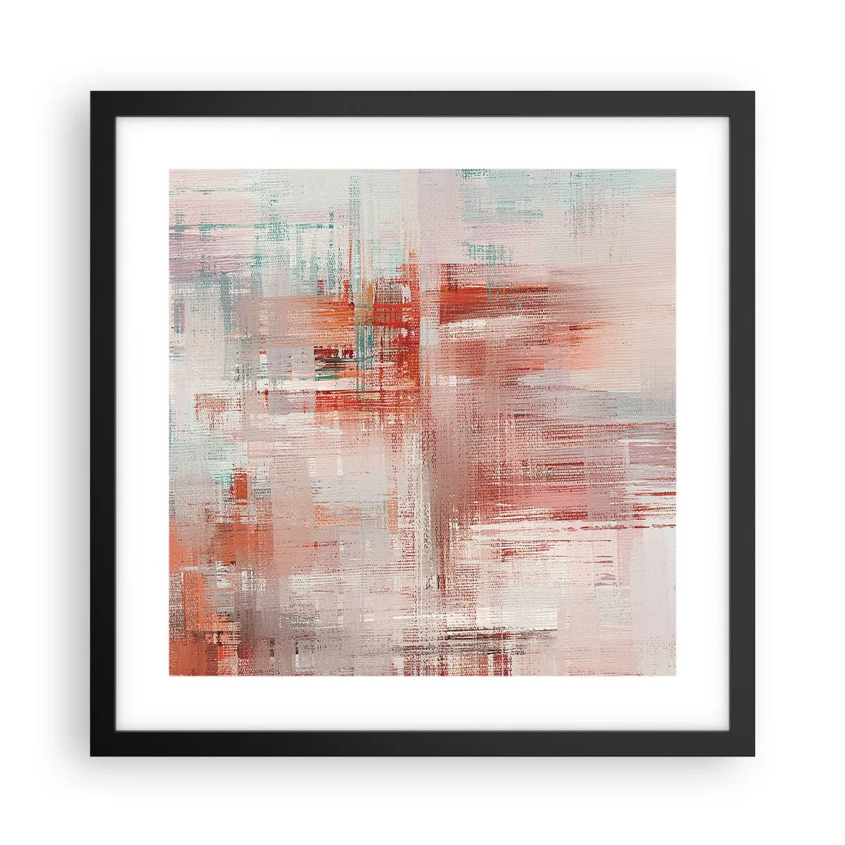 Poster in einem schwarzem Rahmen - Dunstig. Aber rosa - 40x40 cm