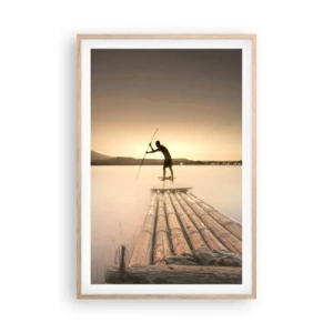 Poster in einem Rahmen aus heller Eiche - Vor dem schlafen gehen - 61x91 cm