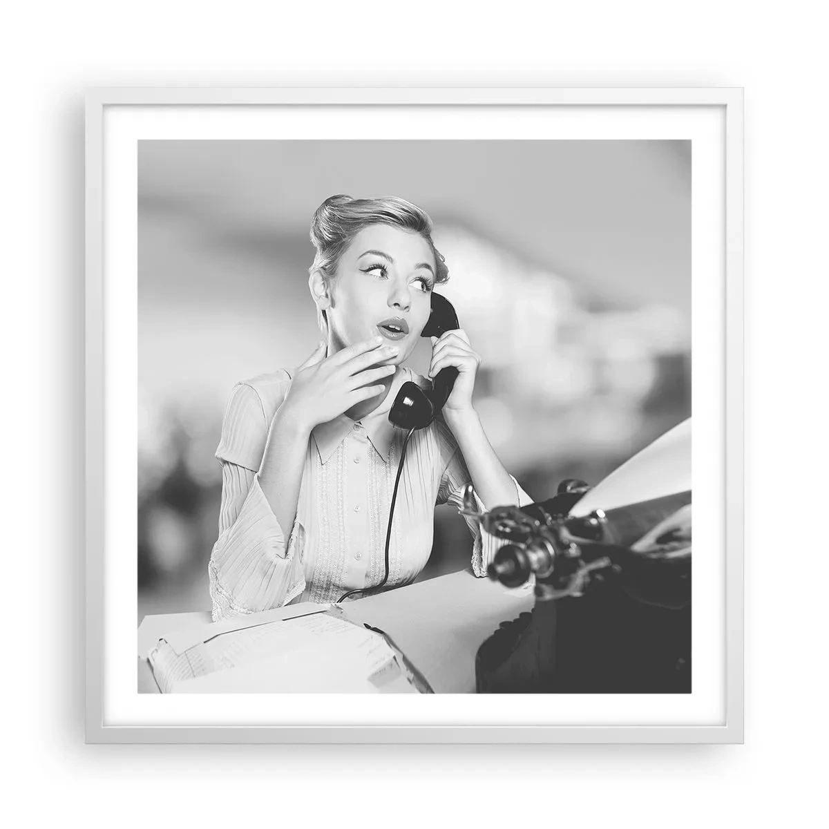 Poster in einem weißen Rahmen - Hallo, wir sind in den 1950er Jahren. - 60x60 cm