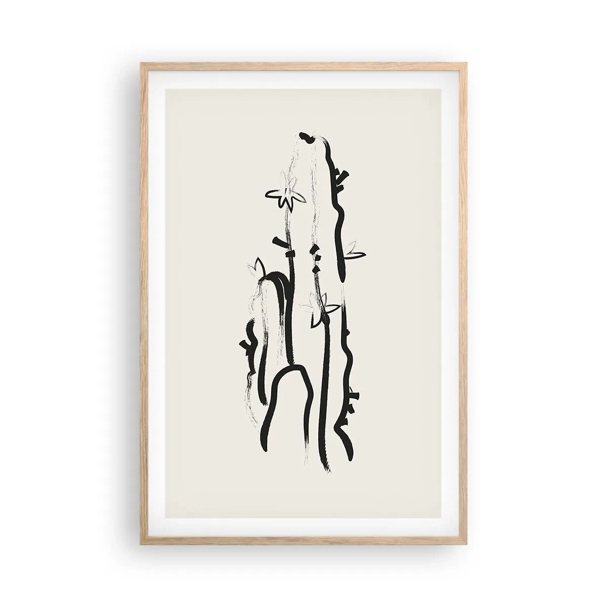 Poster in einem Rahmen aus heller Eiche - Blühendes Kraut - 61x91 cm