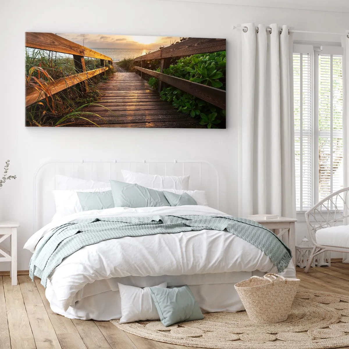 Bild auf Leinwand - Leinwandbild - Und direkt ans Ufer - 90x30 cm