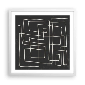 Poster in einem weißen Rahmen - Nicht so einfach - 50x50 cm