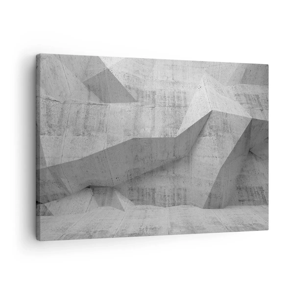 Bild auf Leinwand - Leinwandbild - Geometrische Betonformen in Grau - 70x50cm - Eine echte Herausforderung - Moderne Wanddekoration für Wohnzimmer und Schlafzimmer ARTTOR