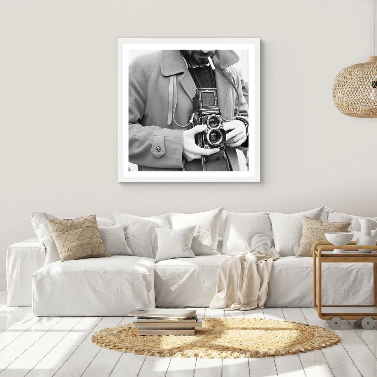 Poster in einem weißen Rahmen - Retro-Stil - 60x60 cm