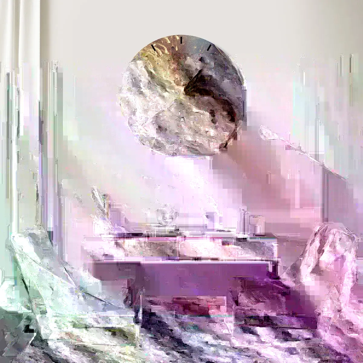 Wanduhr - Glasuhr - Materie und Geist - 30x30 cm