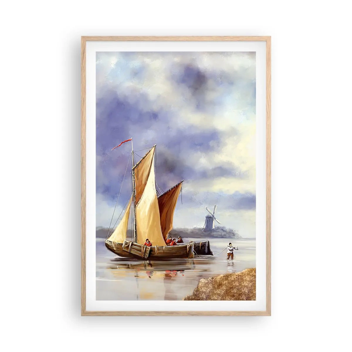 Poster in einem Rahmen aus heller Eiche - Die Rückkehr der Seeleute - 61x91 cm