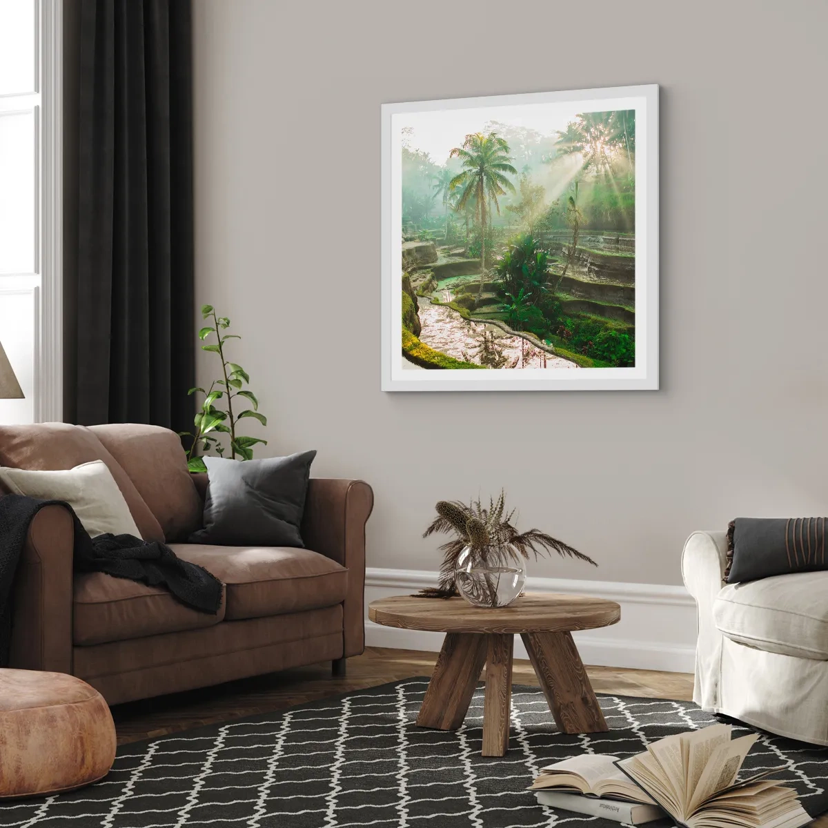 Poster in einem weißen Rahmen - In der Sonne aufwachsen - 50x50 cm