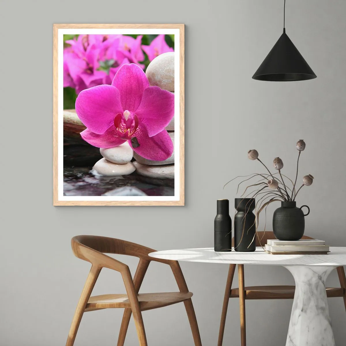 Poster in einem Rahmen aus heller Eiche - Du ruhst dich schon aus - 70x100 cm