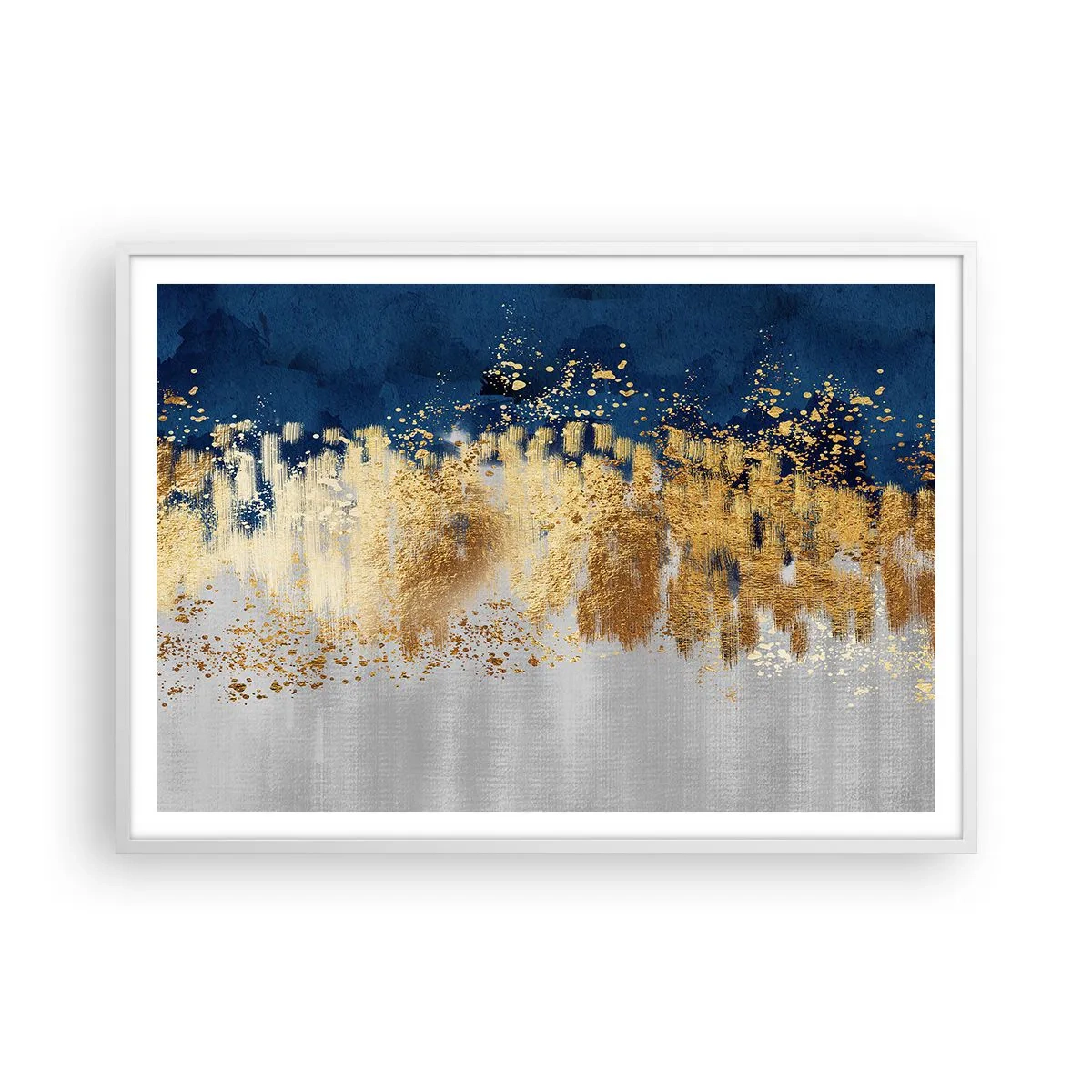 Poster in einem weißen Rahmen - Moderne Komposition mit Glanz - 100x70 cm