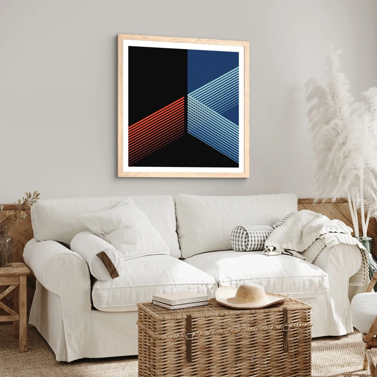 Poster in einem Rahmen aus heller Eiche - Eine einfache Geschichte - 50x50 cm