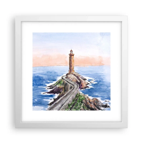 Poster in einem weißen Rahmen - Dem Meer zugewandt - 30x30 cm