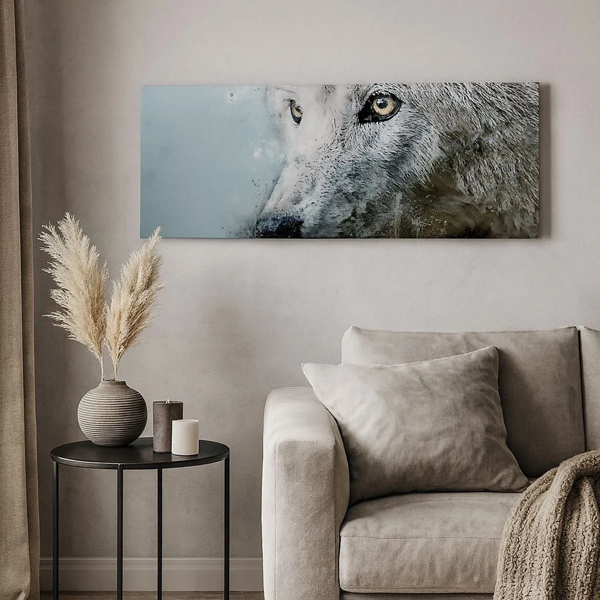 Bild auf Leinwand - Leinwandbild - Lerne die Wolfsseele kennen - 100x40 cm