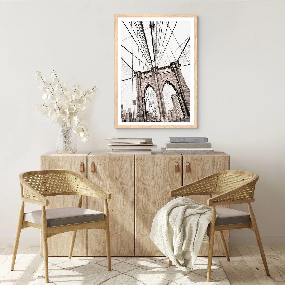 Poster in einem Rahmen aus heller Eiche - New Yorker Kathedrale - 40x50 cm