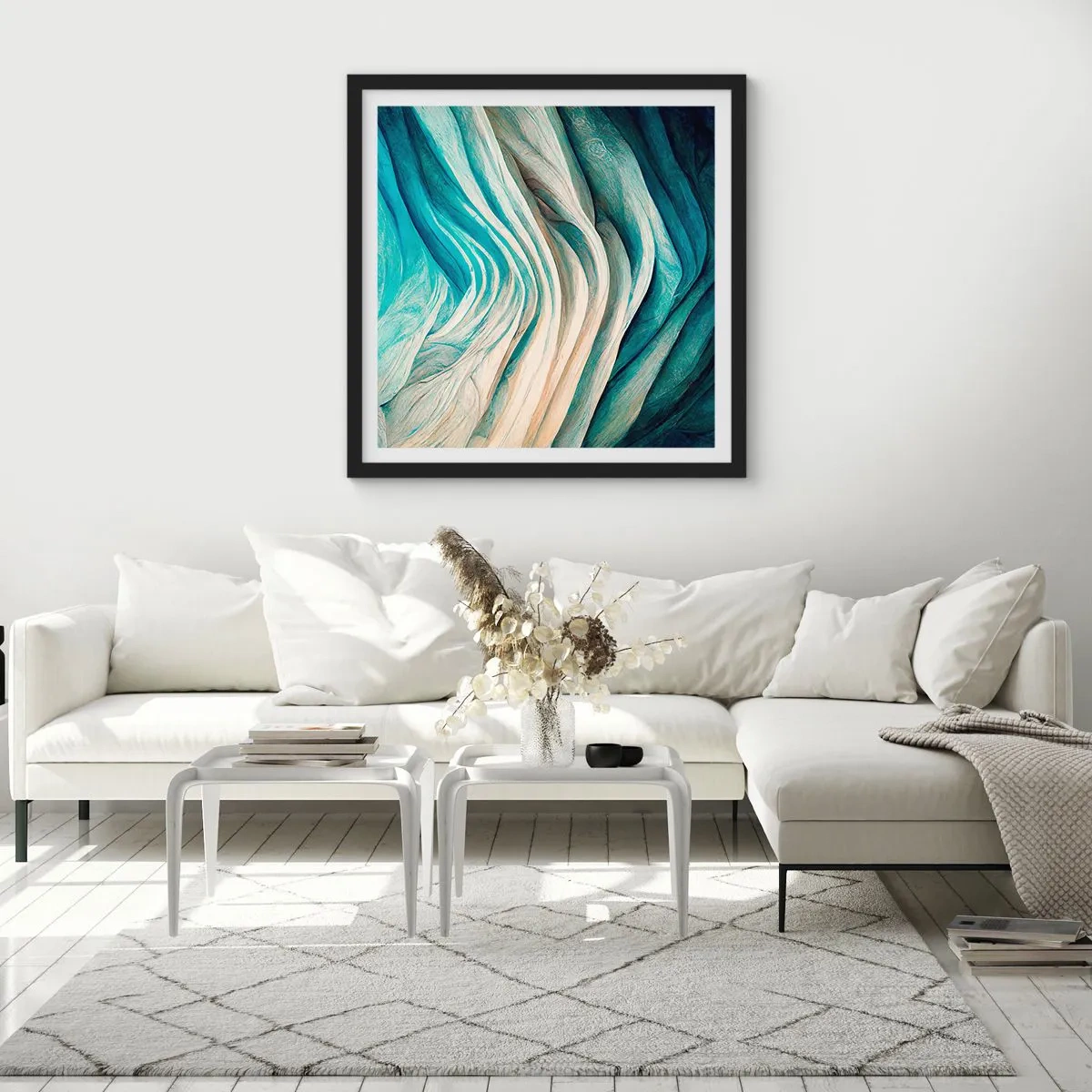 Poster in einem schwarzem Rahmen - Blaue Unersättlichkeit - 40x40 cm