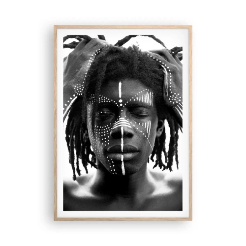 Poster in einem Rahmen aus heller Eiche - Wo bist du? - 70x100 cm