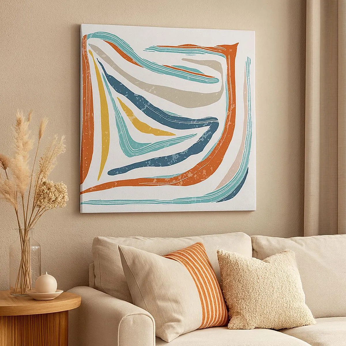 Bild auf Leinwand - Leinwandbild - Abstraktion mit einem freundlichen Lächeln - 30x30 cm