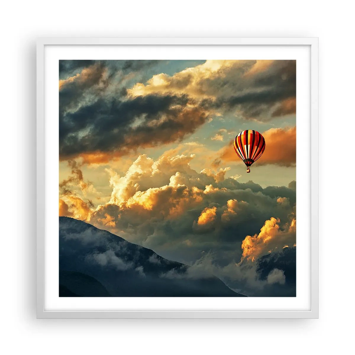 Poster in einem weißen Rahmen - Ich fliege, weil ich es will - 60x60 cm